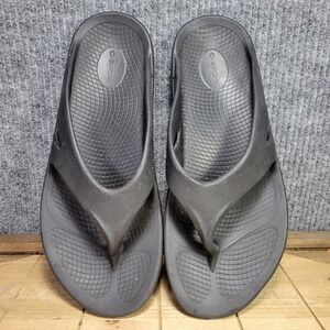 Oofos Original Black Recovery Comfort Flip Flop Sandals Men's Size EU‎ 45 US 12